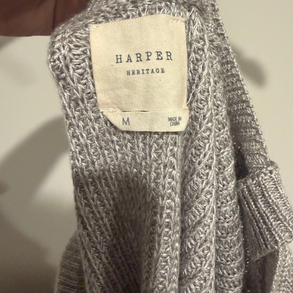 Harper Heritage Womens Grey Open Back Knit Sweater Size M ST205392 - Picture 4 of 5